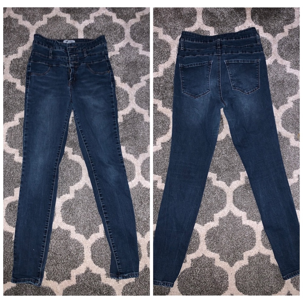 High waisted skinny jeans